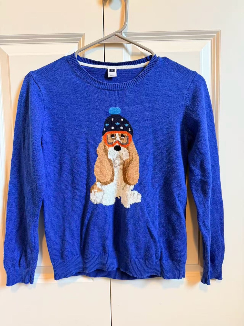 Janie and Jack Blue Dog Intarsia Crewneck Sweater size 8